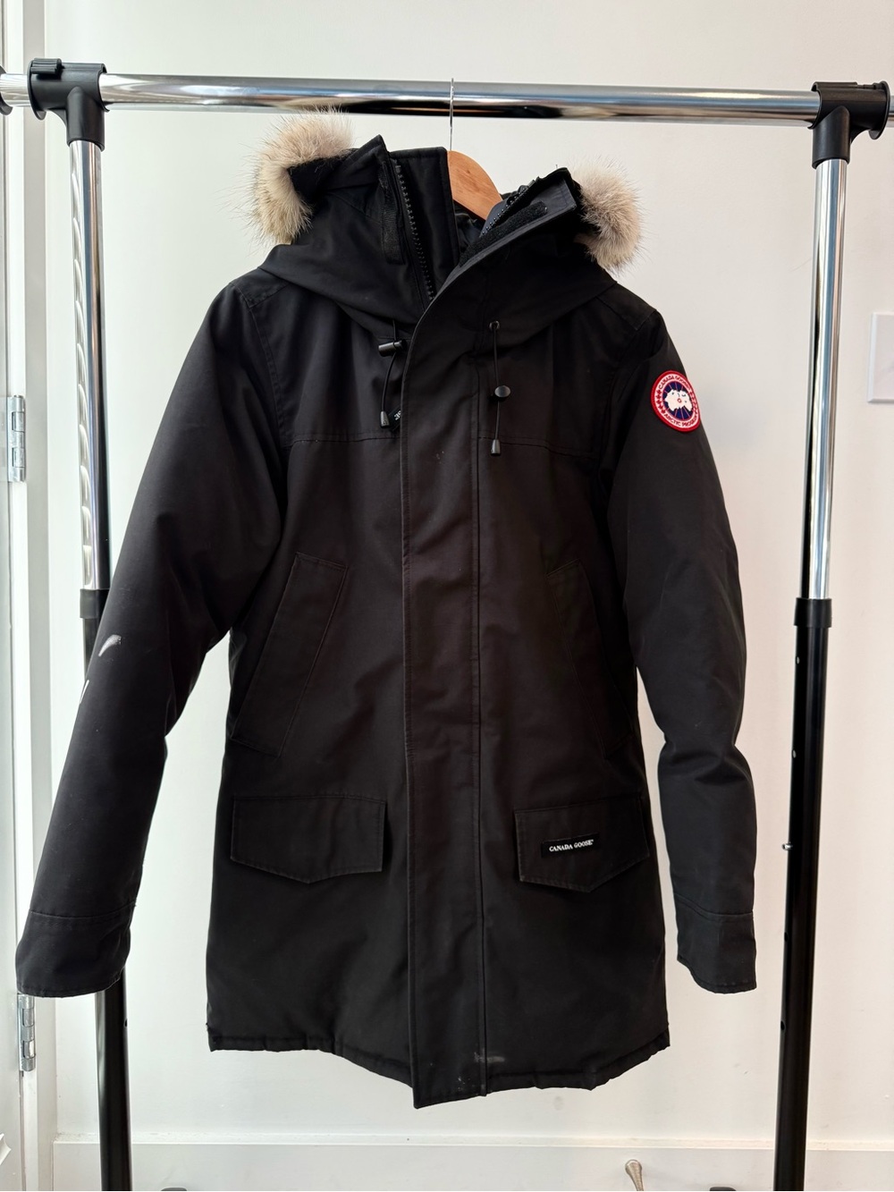 Canada Goose Black Men's Parka with Fur-Trim Hood